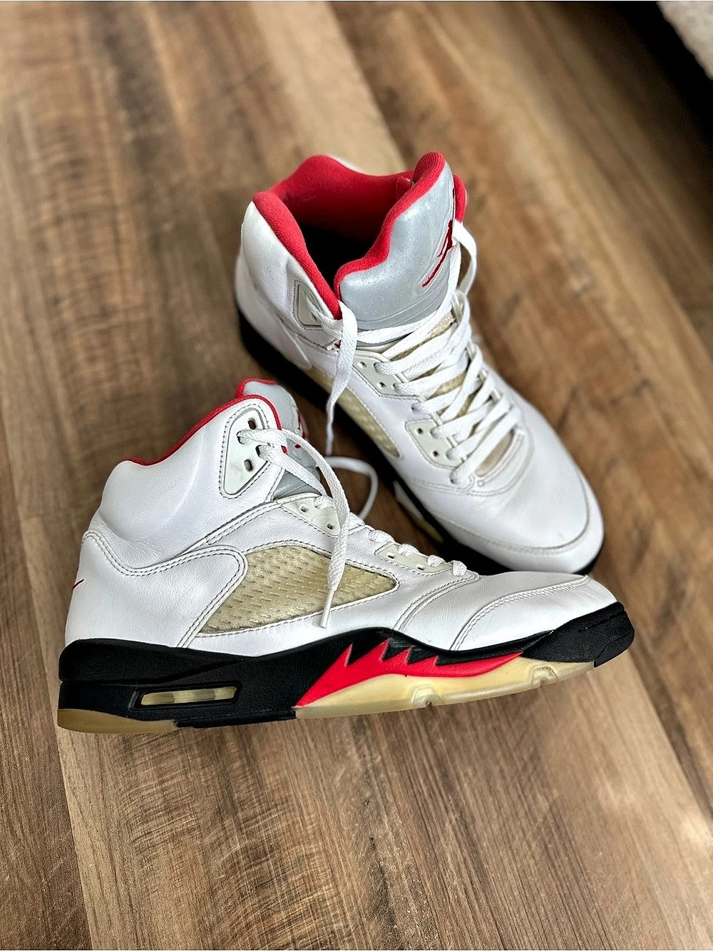 Nike Air Jordan 5 Retro Sneakers White Red US 12